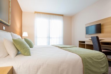 Modern güzel otel yatak odası iç