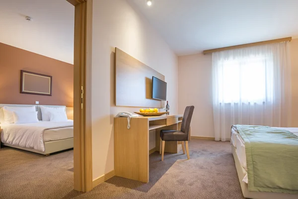 Moderne schöne Hotel Schlafzimmer Interieur — Stockfoto