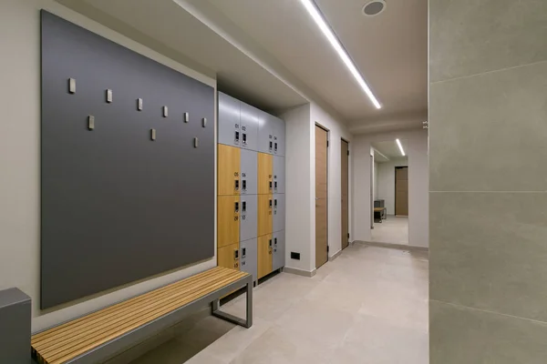 Lockerruimte Interieur Met Sleutelkaart Toegang Tot Locker Fitnesscentrum — Stockfoto