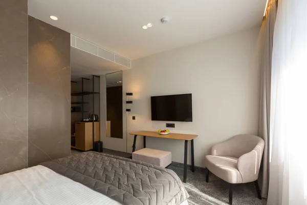 Interieur Van Een Luxe Master Bed Hotelkamer — Stockfoto