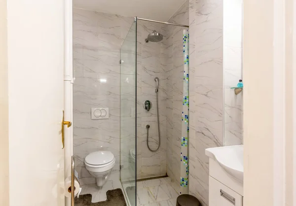 Salle Bain Intérieure Avec Cabine Douche — Photo