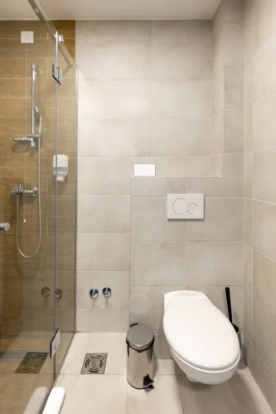 Intérieur Une Salle Bain Moderne Avec Cabine Douche — Photo