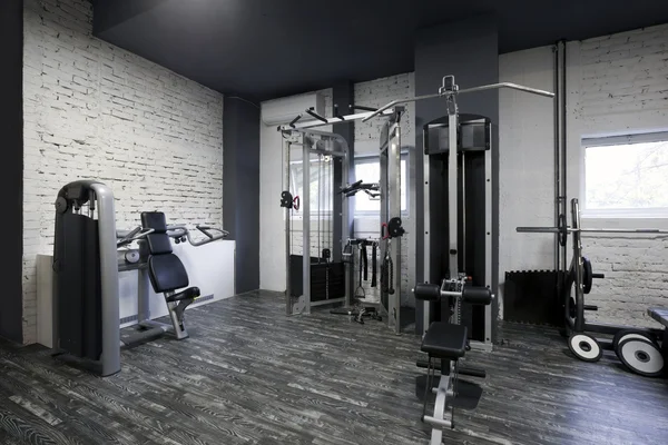 Gym interior with equipment — Stock Photo, Image