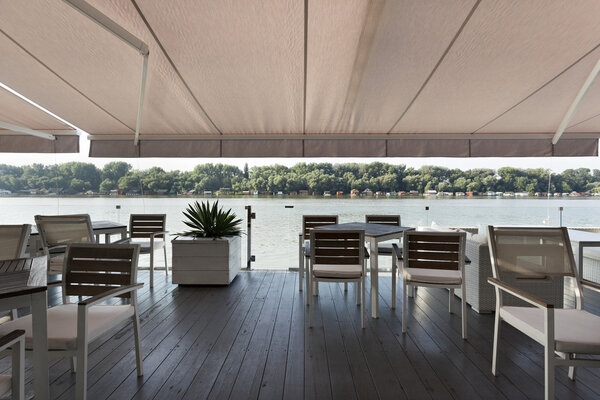 Riverside cafe interior