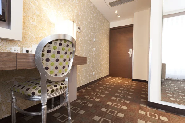 Luxury hotel room interior - hallway and chair — Stock Photo, Image