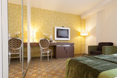 Modern otel odası iç mimarisi