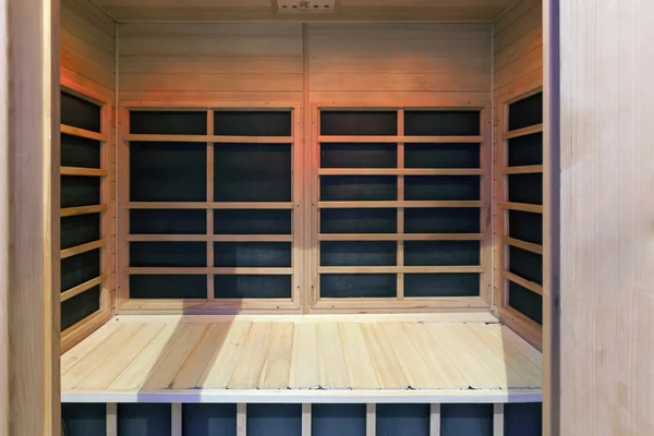 Interno di una piccola sauna — Foto Stock