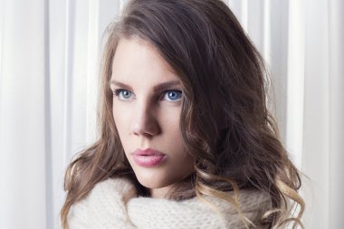 Beautiful woman with scarf