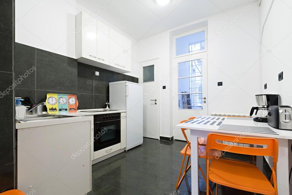 Kitchen and dining room in small apartment