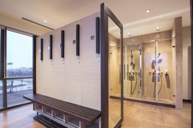 Fitness and spa locker and shower room