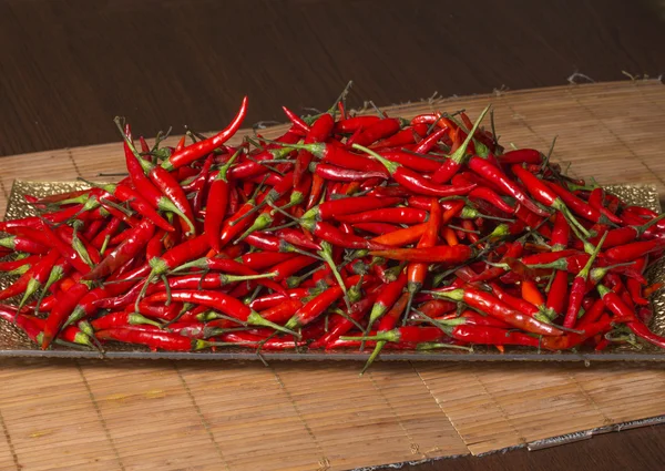 Płyta pełna papryki chili — Zdjęcie stockowe
