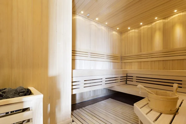 Intérieur d'un petit sauna — Photo