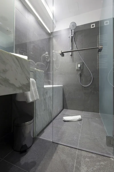 モダンなバスルームにはシャワー — ストック写真
