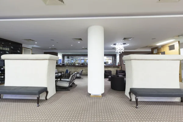 Modern hotel lobby with bar — Stock Photo, Image