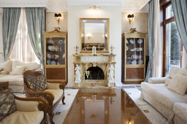 Oturma odasında bir lüks villa
