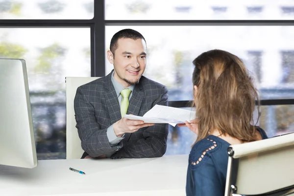 Succesvol sollicitatiegesprek — Stockfoto