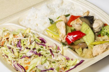 Sağlıklı paket köpük kutusunda Tayland gıda