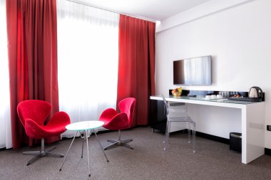 Modern otel odası iç mimarisi