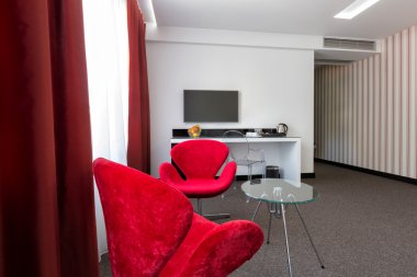 Modern otel odası iç mimarisi