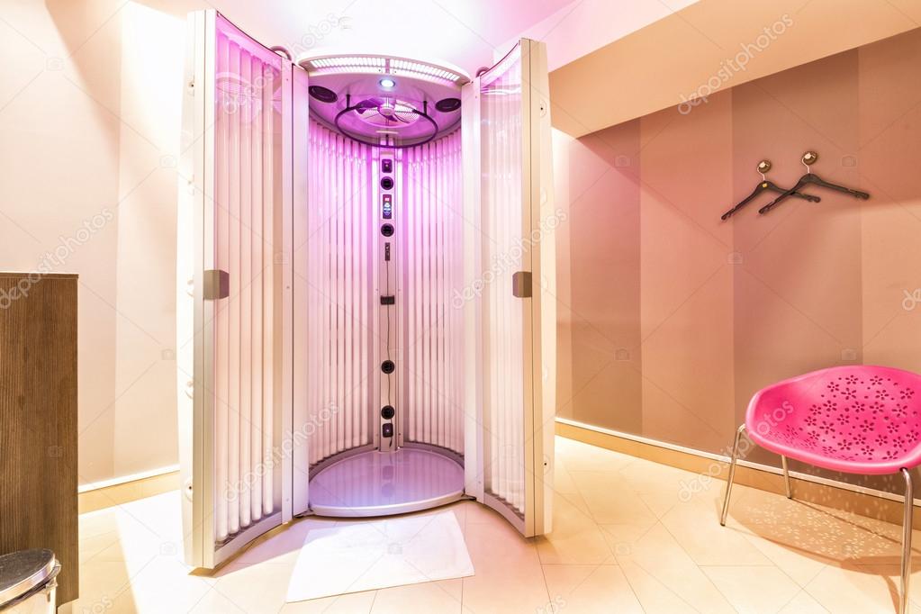 Tanning booth in a beauty salon