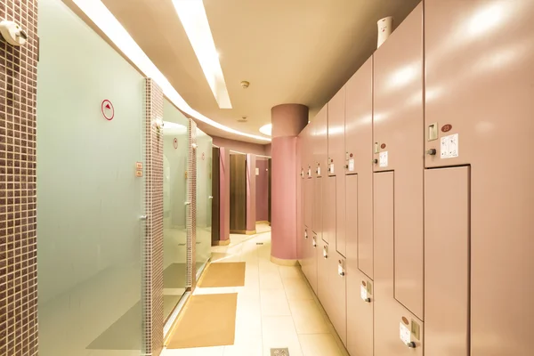 Locker and shower room in spa center