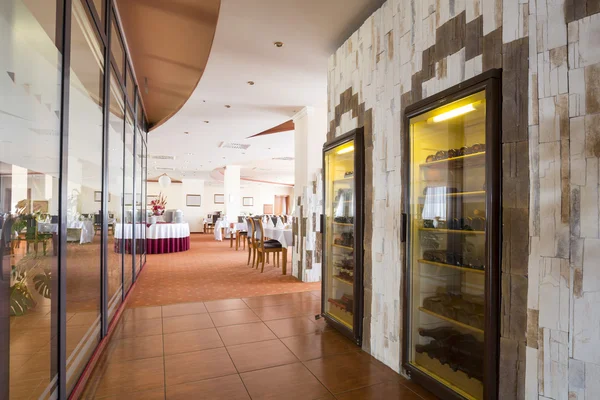 Wine fridge in a restaurant — Stock Photo, Image