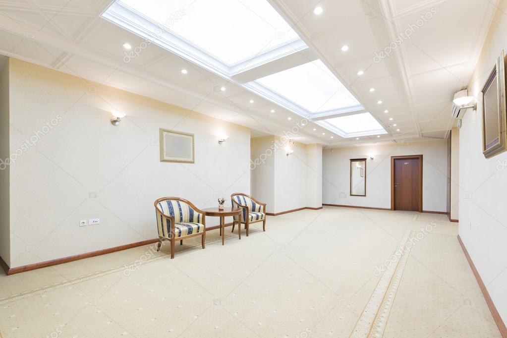 Interior of a luxury hotel corridor