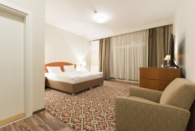Otel yatak odası iç akşam