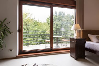 modern otel yatak odası iç