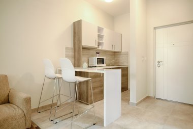 Bir küçük daire mutfak iç