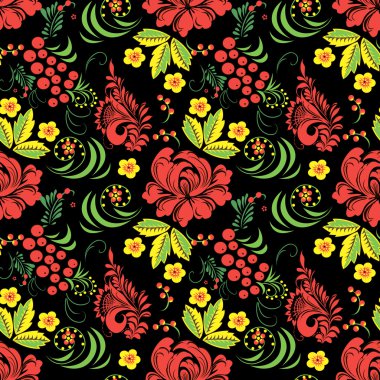 Khokhloma boya ile sorunsuz doku. EPS 10.