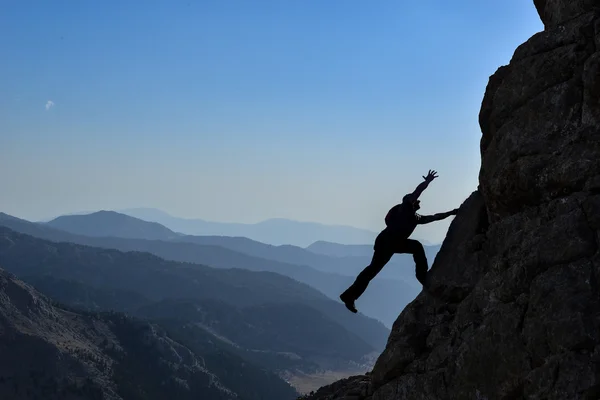 Luta da escalada do esporte & escalada de rocha — Fotografia de Stock