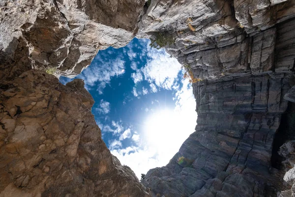 Unusual Mystical Caves You Can See Sky — Stock Photo, Image