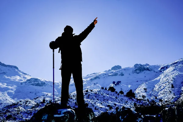 Obiettivo Alpinista Successo Stati Felicità — Foto Stock