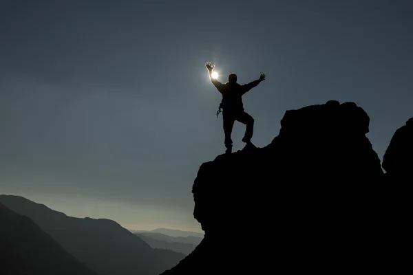 Victory at the peak of happiness — Stock Photo, Image