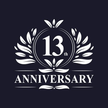 13 years Anniversary logo, luxurious 13th Anniversary design celebration.