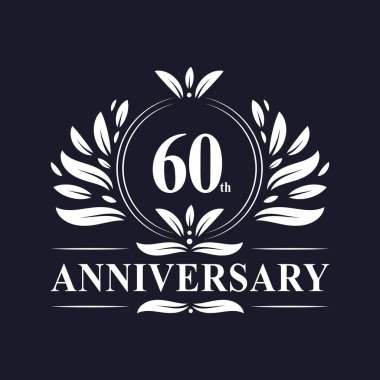 60 years Anniversary logo, luxurious 60th Anniversary design celebration.