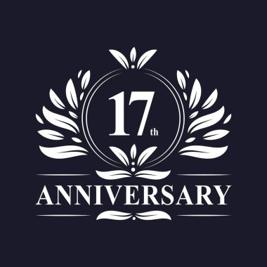 17 years Anniversary logo, luxurious 17th Anniversary design celebration.
