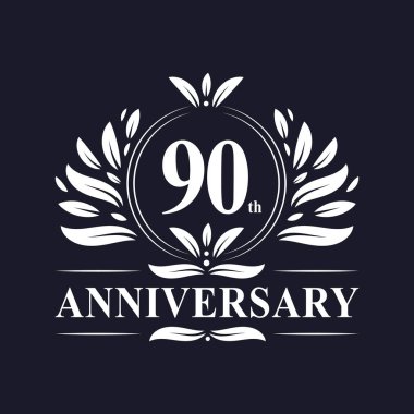 90 years Anniversary logo, luxurious 90th Anniversary design celebration.