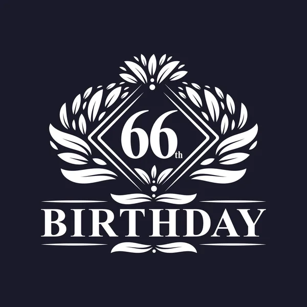 66岁生日标志 奢侈品66岁生日庆祝活动 — 图库矢量图片