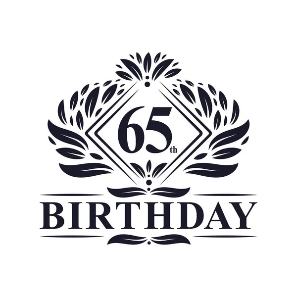 Years Birthday Logo Luxury 65Th Birthday Celebration — Stockový vektor