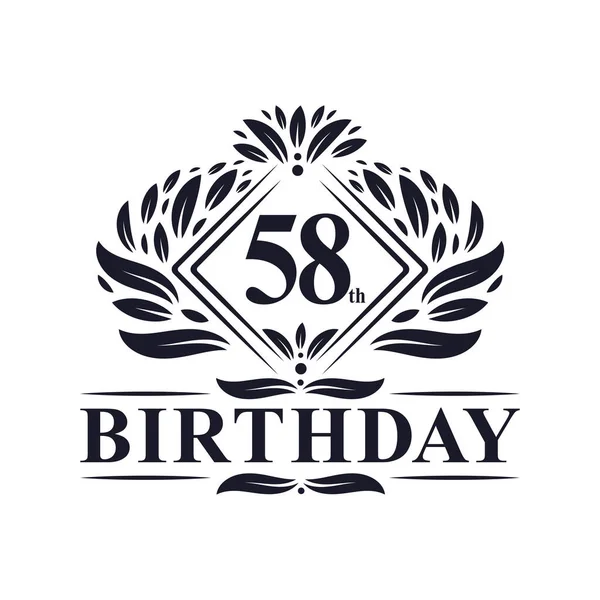 58岁生日标志 奢华58岁生日庆祝活动 — 图库矢量图片