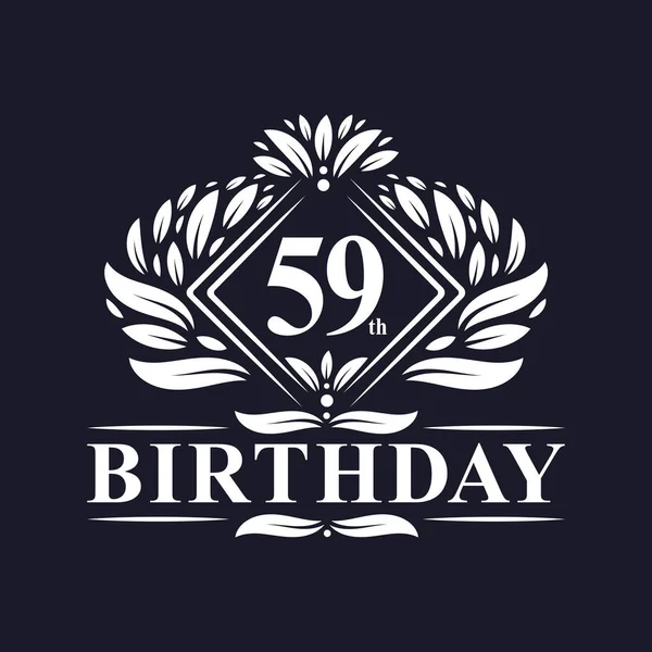 Years Birthday Logo Luxury 59Th Birthday Celebration — Stockový vektor