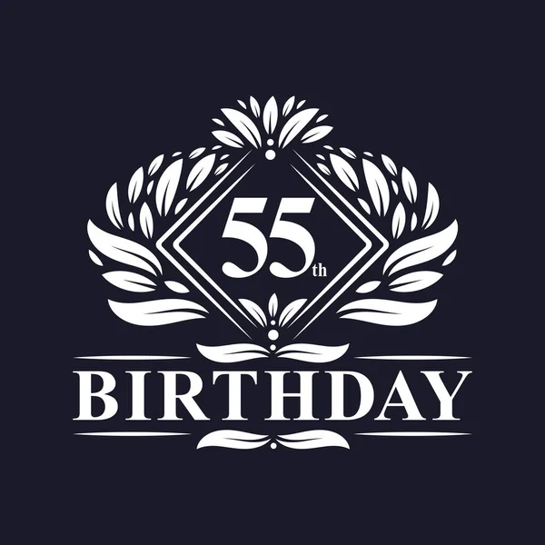 Years Birthday Logo Luxury 55Th Birthday Celebration — Stockový vektor