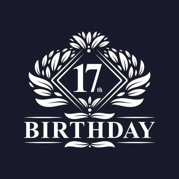 Χρόνια Birthday Logo Γιορτή Των 17Ων Γενεθλίων Πολυτελείας — Διανυσματικό Αρχείο