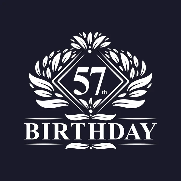Years Birthday Logo Luxury 57Th Birthday Celebration — Stockový vektor