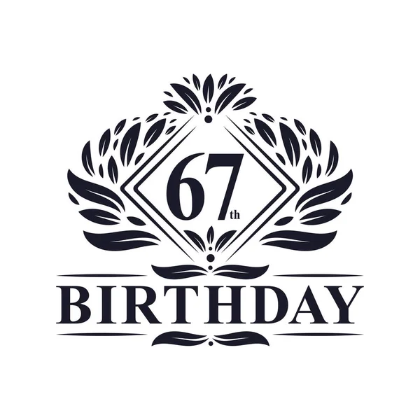 67岁生日标志 豪华67岁生日庆祝活动 — 图库矢量图片