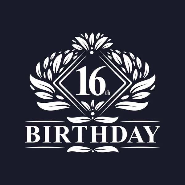 Years Birthday Logo Luxury 16Th Birthday Celebration — Wektor stockowy