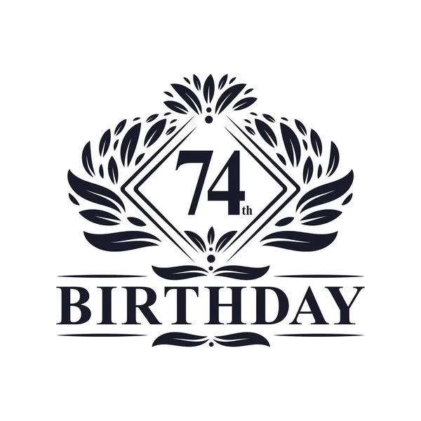 Anos Aniversário Logo Luxo 74Th Aniversário Celebração —  Vetores de Stock