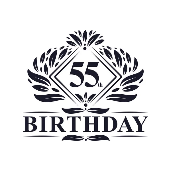 55岁生日标志 奢侈品55岁生日庆祝 — 图库矢量图片